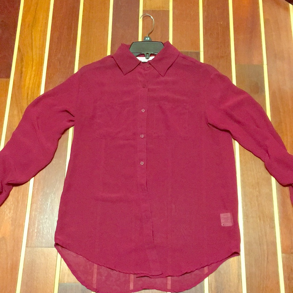 Maroon Button down shirt